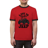 Life is better in  Geep Printed Unisex Ringer Tee