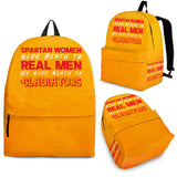 SPARTAN WOMEN GIVE BIRTH TO REAL MEN WE GIVE BIRTH TO GLADIATORS backpack