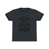 Life is better in  Geep Printed Unisex Ringer Tee