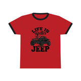 Life is better in  Geep Printed Unisex Ringer Tee