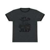 Life is better in  Geep Printed Unisex Ringer Tee