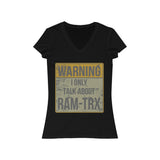 Warning Women's Jersey Short Sleeve V-Neck Tee