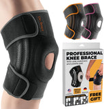 ELITE Knee Brace with Side Stabilizers & Patella Gel Pads for Maximum Knee Pain Support and Fast Recovery for Men and Women-Please Check How to Size Video (Mercury, Large)