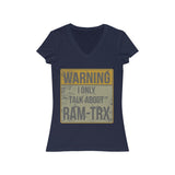 Warning Women's Jersey Short Sleeve V-Neck Tee