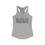 Runs on Diesel Printed Women's Ideal Racerback Tank