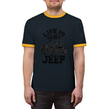 Life is better in  Geep Printed Unisex Ringer Tee