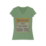 Warning Women's Jersey Short Sleeve V-Neck Tee