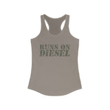 Runs on Diesel Printed Women's Ideal Racerback Tank