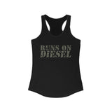 Runs on Diesel Printed Women's Ideal Racerback Tank