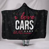 I Love Cars Hooded Blanket