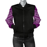Women's Wild Plum Bandana Sleeved Bomber Jacket