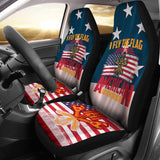 I Fly The Flag  For The American Autoworker Car Seat Covers