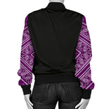 Women's Wild Plum Bandana Sleeved Bomber Jacket