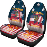 I Fly The Flag  For The American Autoworker Car Seat Covers