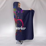 I Love Autoworker Hooded Blanket