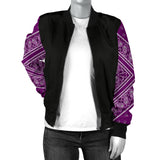 Women's Wild Plum Bandana Sleeved Bomber Jacket