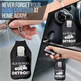 Old School Detroit Sanitizer Bottle Keychains