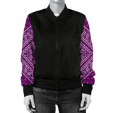 Women's Wild Plum Bandana Sleeved Bomber Jacket